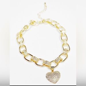 NWT Gold Sweetheart Bracelet 7”+1” extender